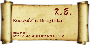 Kecskés Brigitta névjegykártya